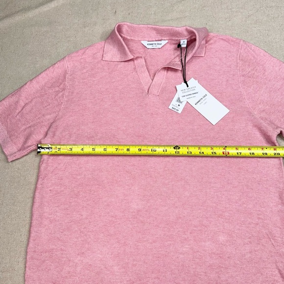 Kenneth Cole New York Polo Sweater Shirt Men's Size M Pink Heathered Knit - Picture 8 of 12